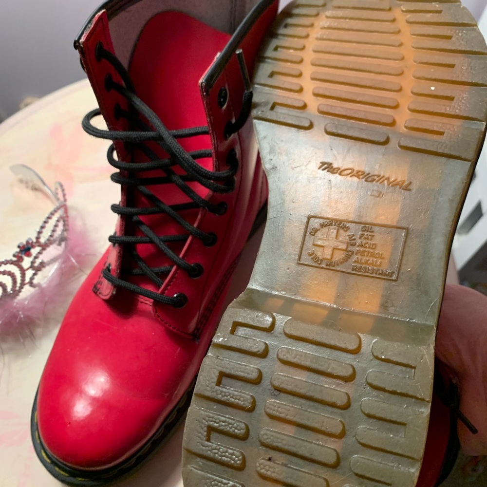 Dr. Martens 1460 Patent Leather Lace Up Boots